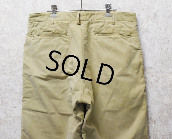 画像4: 40's【米軍実物】【ビンテージ】【U.S.ARMY】【M-1941】【ウール裏地付き】【チノパンツ】【W35程度】  (4)