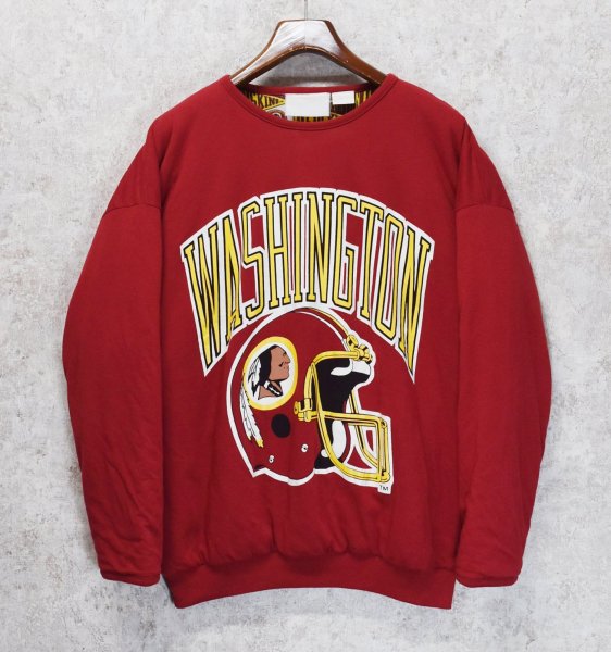 画像1: 90's~【ビンテージ】【WASHINGTON RED SKINS】レッドスキンズ【赤】中綿入り【裏地総柄】【スウェット】【ONE SIZE FITS ALL】  (1)