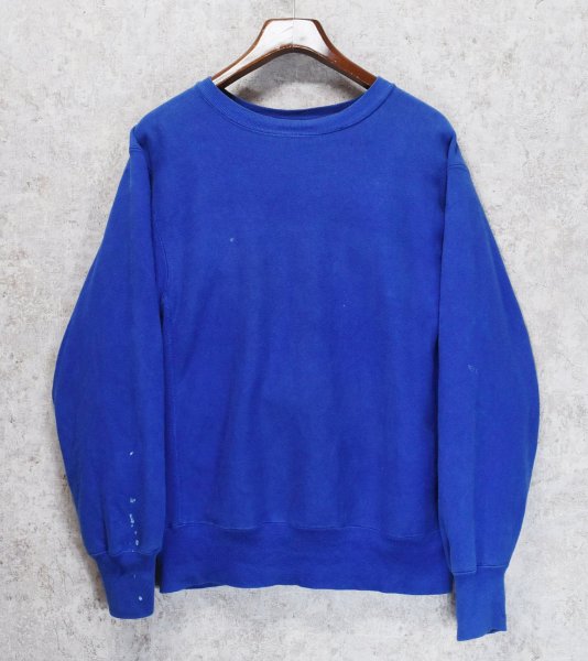 画像1: 【USA製】【90's】【チャンピオン】【Champion】ビンテージ【青】【目無し】【無地】【リバースウィーブ】スウェット【サイズL】  (1)