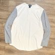 画像1: 【ビンテージ】【ランズエンド】【LANDS' END】【白ｘグレー】【ヘンリーネック】ベースボールＴシャツ【サイズＭ】  (1)
