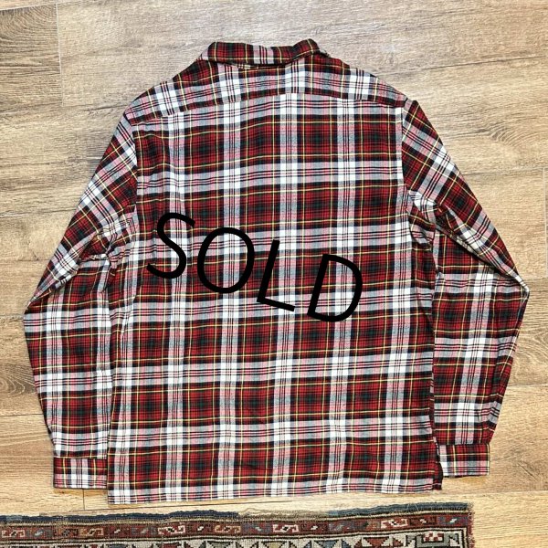 画像3: ビンテージ【POLO RALPH LAUREN】ラルフローレン 赤ｘ白ｘ黄 チェック【ライトフランネルシャツ】オープンカラーシャツ サイズL  (3)