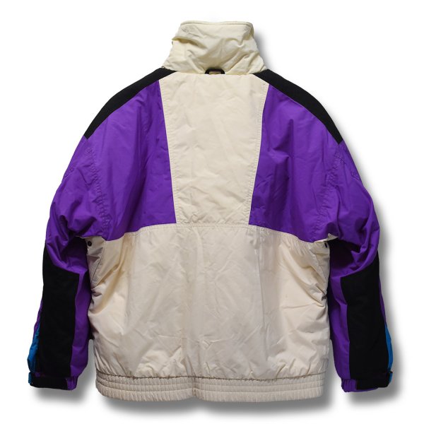 画像3: 90's~【ジャンスポーツ】【JANSDORT】【ビンテージ】【紫×青×ナチュラル】中綿入り【ナイロンジャケット】【サイズL】  (3)