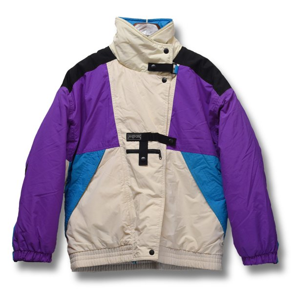 画像6: 90's~【ジャンスポーツ】【JANSDORT】【ビンテージ】【紫×青×ナチュラル】中綿入り【ナイロンジャケット】【サイズL】  (6)