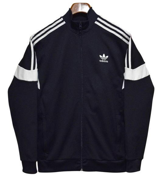 画像1: 【ビンテージ】【アディダス】adidas【ネイビー×白ライン】ジャージ【トラックジャケット】【トラックジャージ】【サイズ ユースＸＬ】  (1)