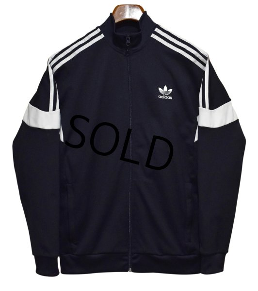 画像1: 【ビンテージ】【アディダス】adidas【ネイビー×白ライン】ジャージ【トラックジャケット】【トラックジャージ】【サイズ ユースＸＬ】  (1)