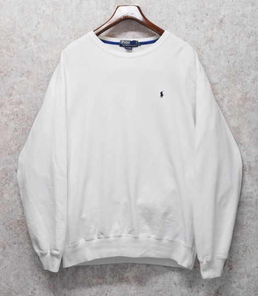 画像1: 【ラルフローレン】POLO RALPH LAUREN【胸ポニーマーク付き】【白無地】【スウェット】【サイズXL】  (1)