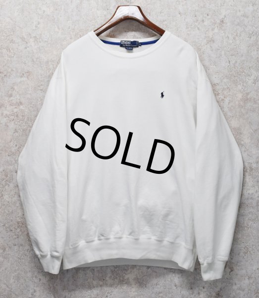 画像1: 【ラルフローレン】POLO RALPH LAUREN【胸ポニーマーク付き】【白無地】【スウェット】【サイズXL】  (1)