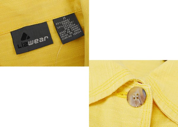 画像2: 【ビンテージ】【Lizwear】【黄色】シャツ【ジャケット】レディースM【レディース古着】   (2)