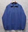 画像1: 【ラルフローレン】POLO RALPH LAUREN【青】【無地】【ハーフジップ】【コットンセーター】【サイズXL】   (1)