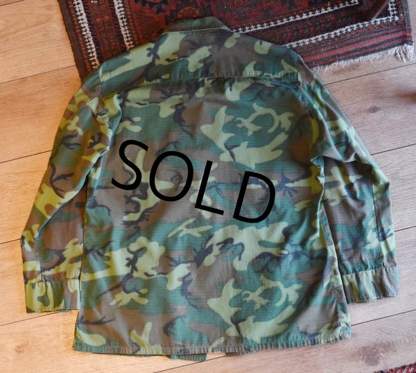 画像3: 60's【ビンテージ】【米軍実物】【U.S.ARMY 】【ERDL】リップストップ【ジャングルファティーグジャケット】【ファティーグシャツ】【M-SHORT】  (3)