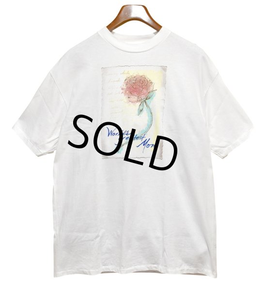 画像1:  ビンテージ【Power pro】【world's gretest mom】【白バラ】【白】【ビックサイズ】【Tシャツ】【サイズXL】  (1)