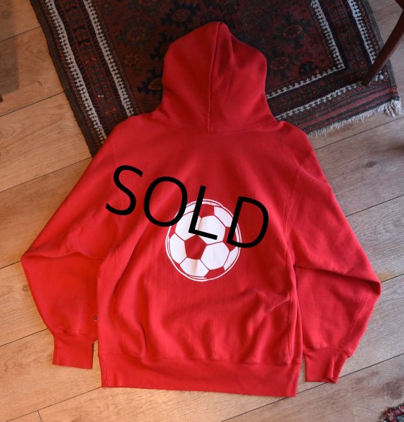 画像3: 【80's】【USA製】【ビンテージ】【チャンピオン】【Champion】FAIR PORT SOCCER バックプリント【トリコタグ】【赤】【リバースウィーブパーカー】【サイズXL】  (3)