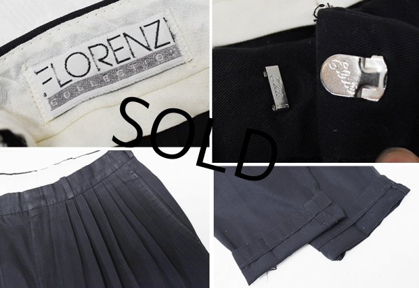画像2: ビンテージ【FLORENZI】【7タックスラックス】【黒】【7タックパンツ】【W29程度】  (2)
