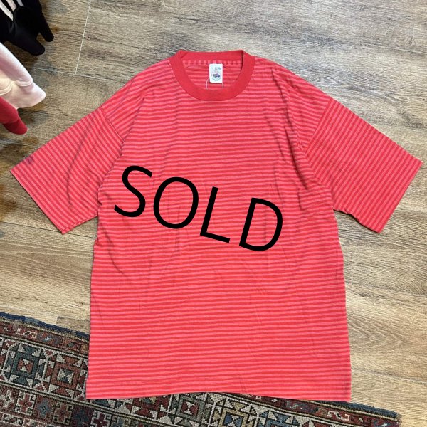 画像1: 90's【USA製】ビンテージ【フルーツオブザルーム】【赤ｘピンク】ボーダー【Ｔシャツ】【サイズL】  (1)
