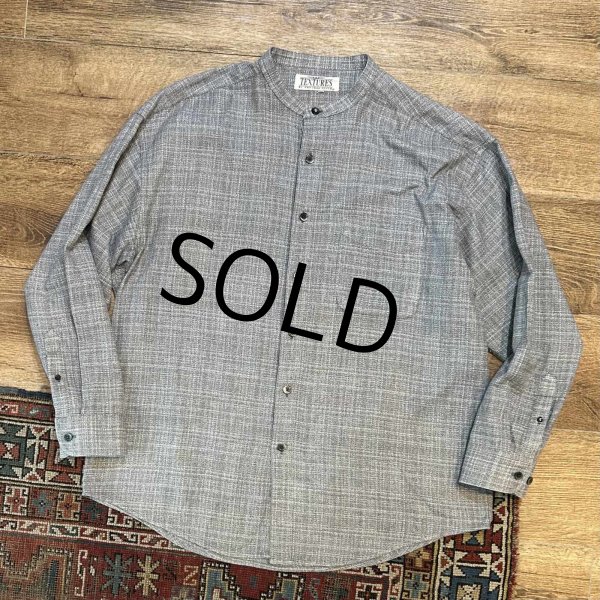 画像1: 【ビンテージ】【NATURAL ISSUE】【グレーx白】チェック【バンドカラーシャツ】  (1)