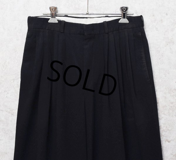 画像3: ビンテージ【FLORENZI】【7タックスラックス】【黒】【7タックパンツ】【W29程度】  (3)