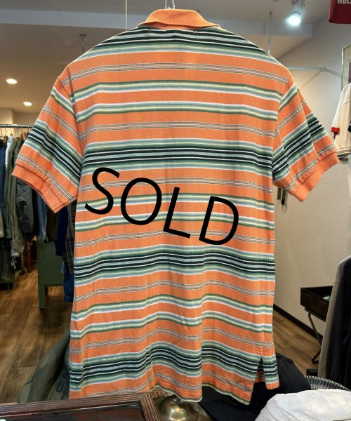画像3: ビンテージ【ラルフローレン】 【POLO ralph lauren】【オレンジx緑】【ボーダー】【ポロシャツ】 【サイズM】   (3)