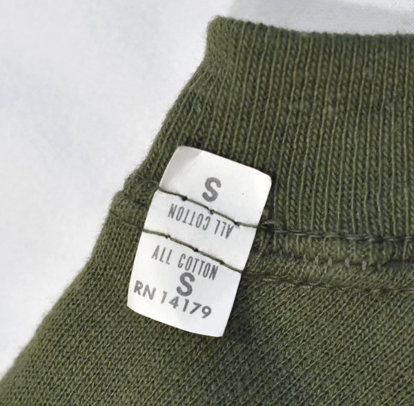 画像2: デッドストック 60's~【USA製】【ビンテージ】【Tultex製】【タルテックス】【ODカラー】【無地】【半袖スウェット】【サイズS】  (2)
