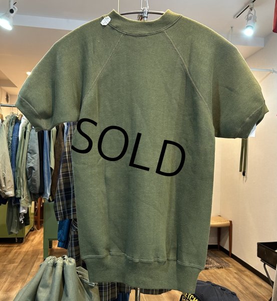 画像1: デッドストック 60's~【USA製】【ビンテージ】【Tultex製】【タルテックス】【ODカラー】【無地】【半袖スウェット】【サイズS】  (1)