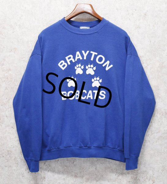 画像1: 90's【USA製】【ビンテージ】【Lee】リー【BRAYTON BOBCATS】【青】【スウェット】【サイズＸＬ】  (1)