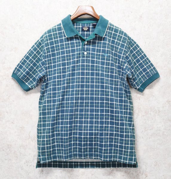 画像1: 【ビンテージ】【DOCKERS】ドッカーズ【リーバイス】【緑×黄色チェック】【ボタンダウン半袖シャツ】【ポロシャツ】【サイズＭ】  (1)