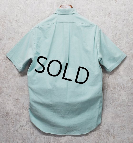 画像3: デッドストック【ラルフローレン】【ミントブルー】【刺繍ロゴ入り】【ボタンダウン】【半袖シャツ】【サイズS】   (3)