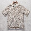 画像1: 【ビンテージ】【Go Ba Re FooT】【生成り×茶色】総柄【プルオーバー】【ハワイアンシャツ】半袖シャツ【サイズＳ】  (1)