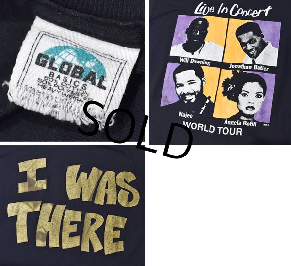 画像2: 90’s ビンテージ【GLOBAL BASIC】 ジャズ ワールドツアー【Will Downing】【Jonathan Butler】【Najee】【Angela Bofill】【黒】Tシャツ【サイズXL程度】  (2)