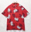 画像1: 90's【CHAPS】チャップス【ラルフローレン】POLO RALPH LAUREN 【赤】【ハイビスカス柄】【ポロシャツ】【サイズＬ】   (1)