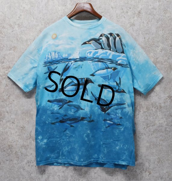 画像1: 【ビンテージ】【リキットブルー】【総柄】【タイダイTシャツ】【海】【ペンギン】Tシャツ【サイズXL】 (1)