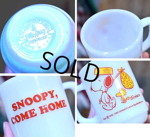 画像2: Fire King【ファイヤーキング】【スヌーピー】【カムホーム】PEANUTS【マグカップ】  (2)