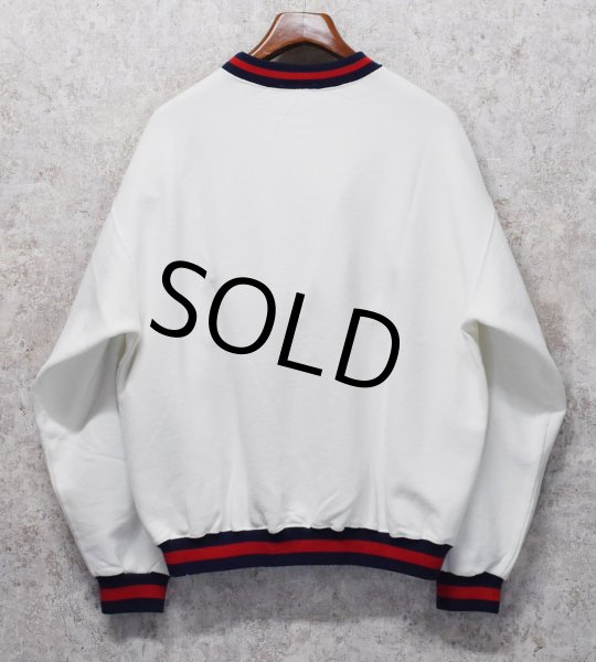 画像3: 【USA製】【VCC HEALTHPLUS】【白×リブ紺×赤ライン】リブボーダー【スウェット】リンガースウェット【サイズXL】  (3)