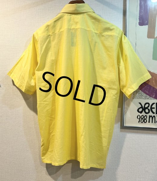 画像3: 【ビンテージ】【Hathaway Shirts】【LORD&TAYLOR】【ハサウェイ】【黄色】【無地】ポリコットン【半袖シャツ】サイズL  (3)