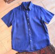画像1: ビンテージ【ラルフローレン】【classic fit】【紺】【リネン】半袖【ボタンダウンシャツ】【サイズM】  (1)