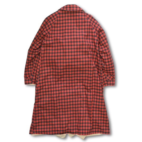 画像4: イングランド製【CHAS.MACINTOSH】マッキントッシュ【リバーシブル】【赤タータンチェック×ベージュ】【ステンカラーコート】【W-14】  (4)