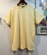 画像1: 【USA製】ビンテージ【AWESOME WEAR】【オーサムウェア】エンボス総柄【レモンイエロー】【Ｔシャツ】【One Size Fits All】  (1)