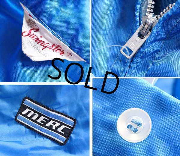 画像2: 70's~ ビンテージ【Swingster】スウィングスター【MERC】水色【レーシングブルゾン】【サイズL程】  (2)