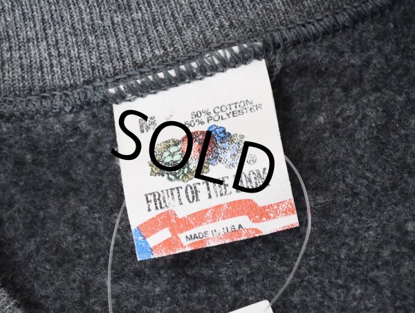 画像2: 80's【USA製】ビンテージ【FRUIT OF THE LOOM】【フルーツオブザルーム】【チャコール】無地【スウェット】【サイズＭ】  (2)