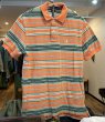 画像1: POLO ralph lauren【ラルフローレン】ビンテージ【オレンジｘ緑】【ボーダー柄】【ポロシャツ】【サイズＭ】  (1)