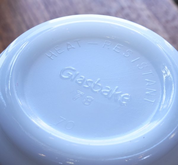 画像3: ビンテージ 【グラスベイク】Glasbake フルーツマグ【オレンジ】【ミルクガラス】マグカップ  (3)