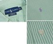 画像2: POLO RALPH LAUREN【ポロラルフローレン】【CLASSIC FIT】胸刺繡ロゴ入り【黄緑×白ストライプ】【ボタンダウンシャツ】【サイズＳ】   (2)