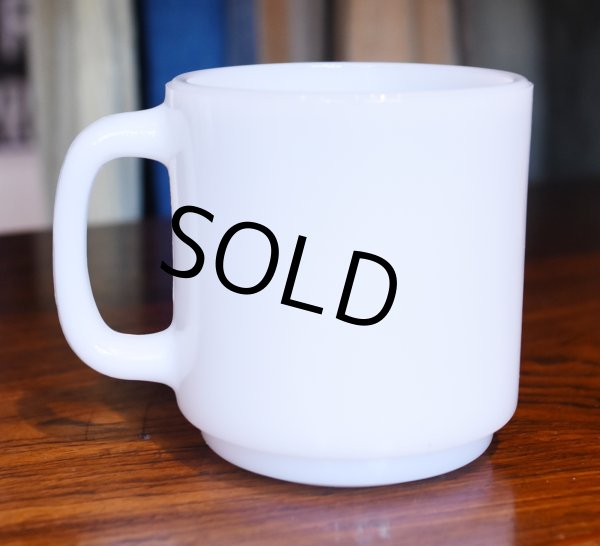 画像2: ビンテージ 【グラスベイク】Glasbake フルーツマグ【リンゴ】【ミルクガラス】マグカップ  (2)