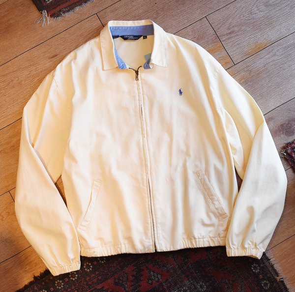 画像1: 80’ｓ~【USA製】【ラルフローレン】【POLO RALPH LAUREN】ビンテージ【レモンイエロー・黄色】【コットン】【スウィングトップ】【サイズＸＬ】  (1)
