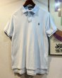画像1: POLO ralph lauren【ラルフローレン】ビンテージ【カスタムフィット】【白ｘ水色】【ボーダー柄】【ポロシャツ】【サイズL】  (1)