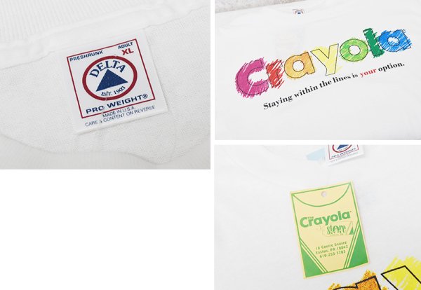 画像2: 【デッドストック】ビンテージ【DELTA】デルタ 【白】Crayola【Tシャツ】サイズXL  (2)