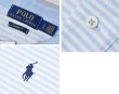 画像2: POLO ralph lauren【ラルフローレン】ビンテージ【カスタムフィット】【白ｘ水色】【ボーダー柄】【ポロシャツ】【サイズL】  (2)