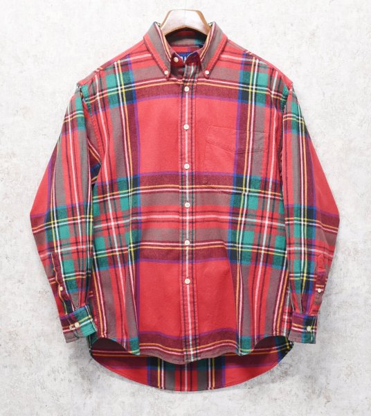 画像1: 【ビンテージ】【オールドギャップ】【GAP】赤【チェック柄】【ネルシャツ】フランネルシャツ【BDシャツ】【サイズＭ】  (1)
