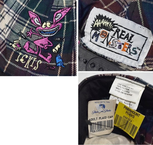 画像2: 【デッドストック】【REAL MONSTERS】【チェック柄】【コットンBBキャップ】   (2)