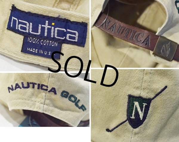 画像2: 〜90’s【USA製】【ビンテージ】【nautica】【ノーティカ】 nautica GOLF ベージュ【コットンキャップ】  (2)