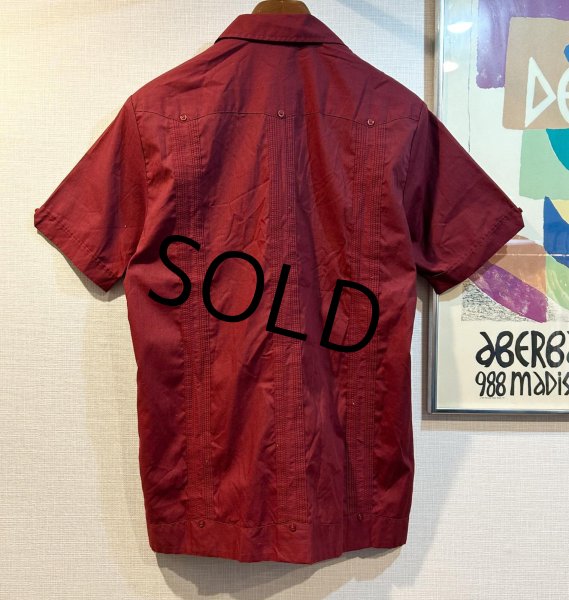 画像3: ビンテージ【The Havanera Co.】ハバネラ【エンジ】【キューバシャツ】半袖開襟シャツ【サイズS】   (3)